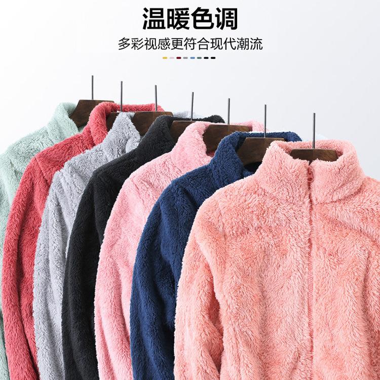 Warm fleece top jacket women's autumn and winter sweater zipper wool clothes fleece tide