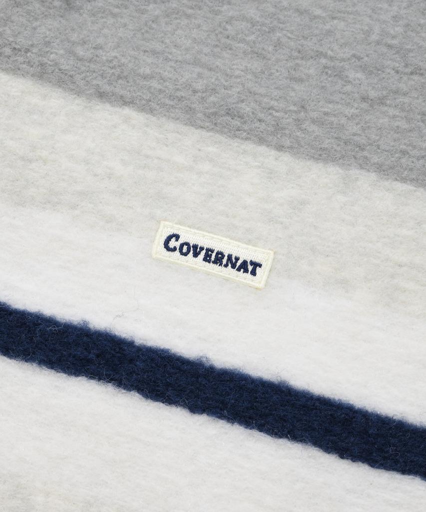 COVERNAT Striped Collar Knit Gray