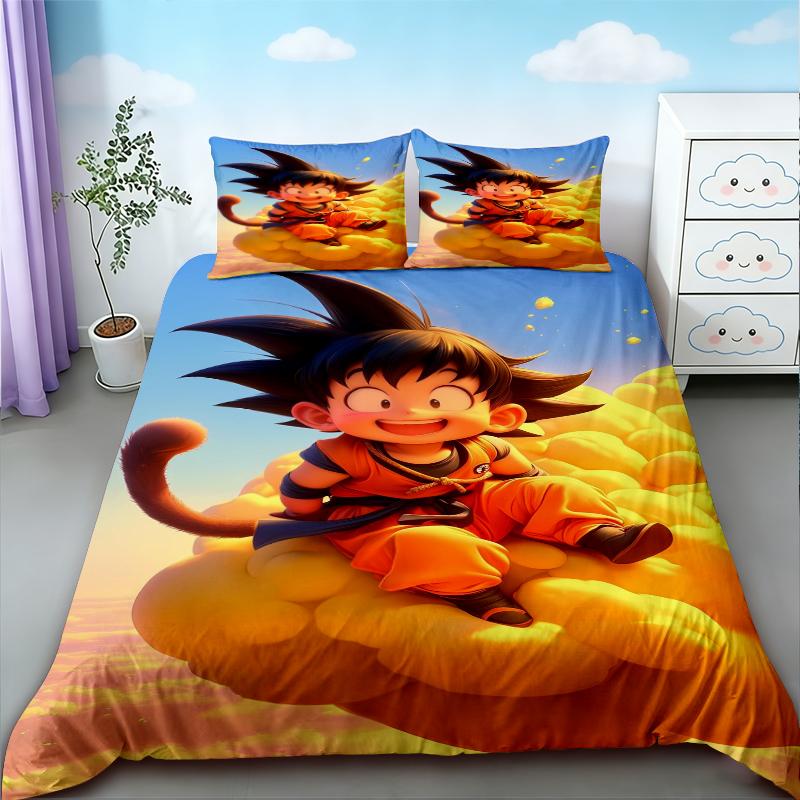 Set copripiumino anime Dragon Ball Set biancheria da letto cartone animato Goku coperta per bambini dimensioni Queen King per camera da letto decorazione della casa