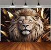 Luxury White Lion Backdrop Supplies White and Gold Regal Animal Background Birthday Photozone Party Decoration Photography Props