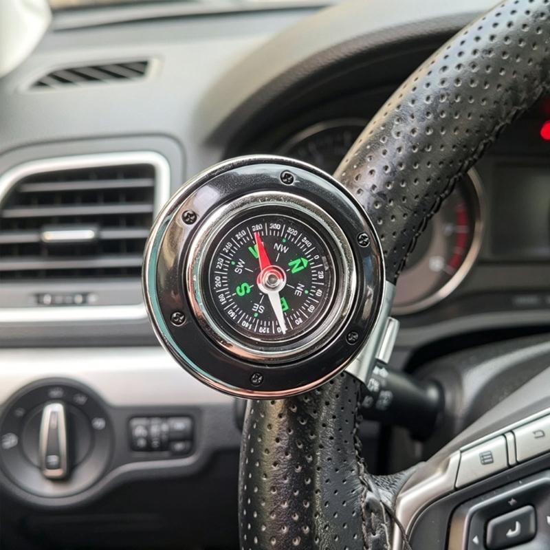 Strong Plastic & Iron Steering Wheel Knob with Integrated Navigator Ergonomic Steering Wheel Spinner for Smooth Control