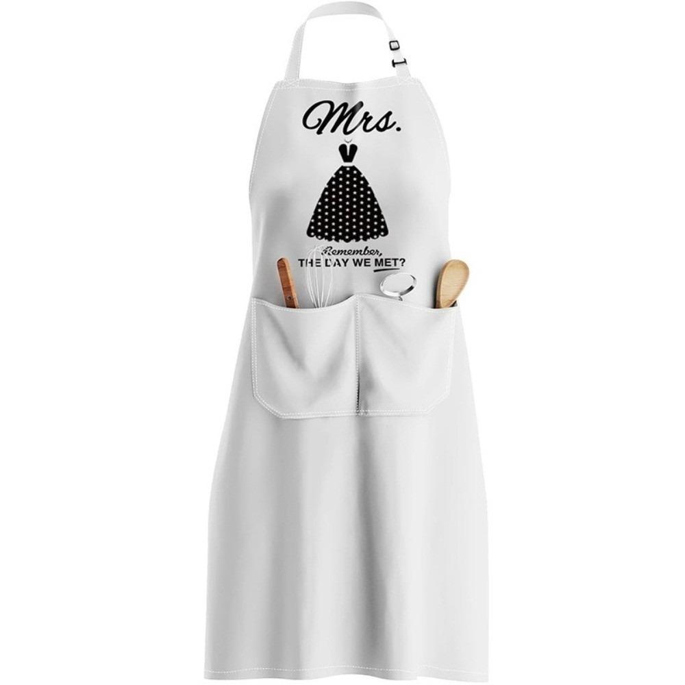 Polyester Home Kitchen Apron Letter Style Kitchen Accessories Nail Art Cafe Workwear Neck Adjustable Working Clothes