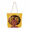Multifunctional Fairy Tale Style Printed Thick Rope Shoulder Beach Bag Casual Large Capacity Handbag 0106 CLE