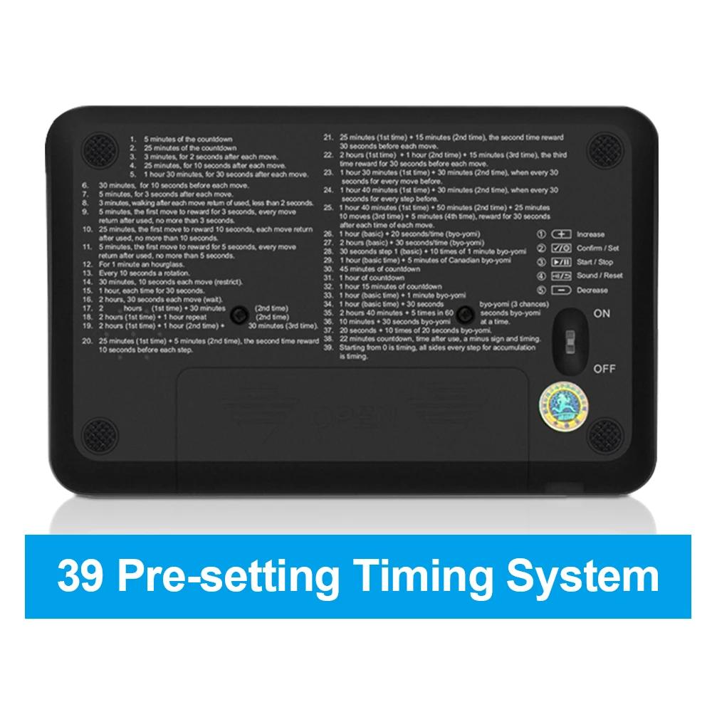 Digital Chess Clock Chess Game Timer with LED Indicator 39 Pre-set Timing System for Nternational Chess Competition Stopwatch