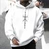 Mysterious Symbols Pattern Men's Hoodie Streetwear Fashion Hip Hop Hooded Sweatshirt Male Fall Winter Trendy Casual Sporty Hoody