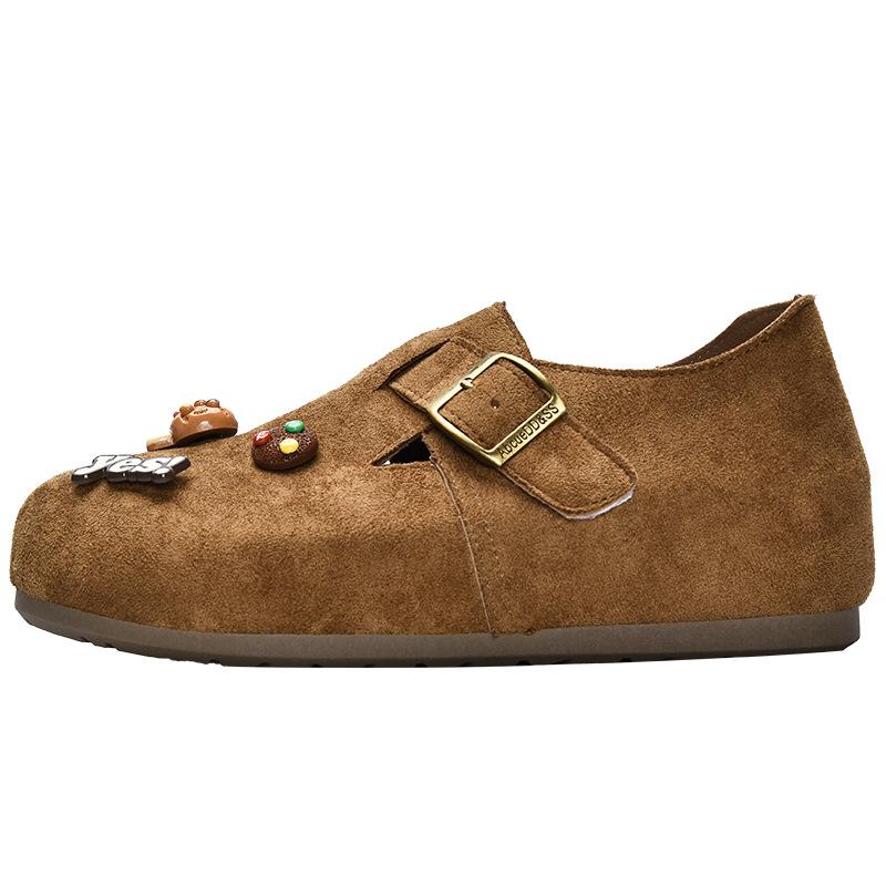 

Новые товары в продаже осенью, новые универсальные ленивые повседневные туфли на толстой подошве на одной педали 5908 35 верблюд