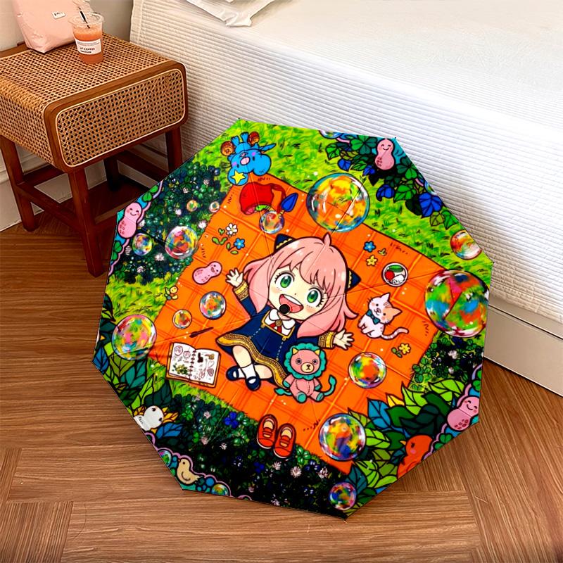 

1PC Automatic Folding Umbrella Anya Forger Pattern 8 Ribs Portable Foldable Travel Umbrella Christmas Birthday Gift