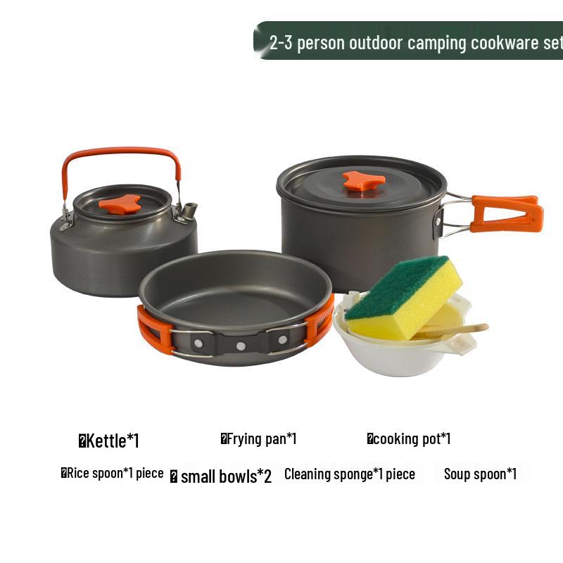 ARCSTG Dış Mekan Pişirme Seti: Taşınabilir Kamp Kettle'ı, Tava ve Vahşi Doğa Maceraları için Gereçler.