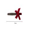 2Pcs Red Black Velvet Bow Rhinestone Hair Clip Women New Year Atmosphere Retro Duckbill Clip Fashion Hair Accessories Gift