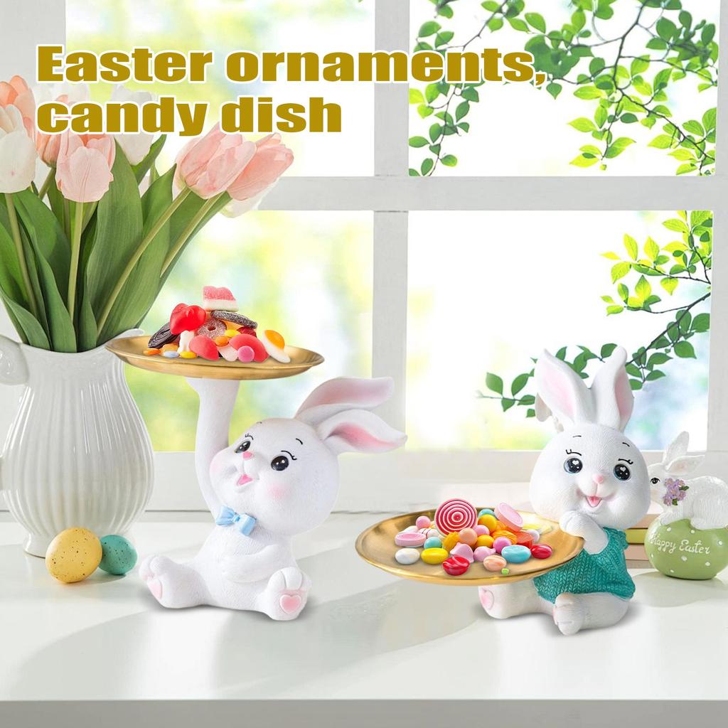 Rabbits Tray, Easter Candy Bowl, Easter Ornaments