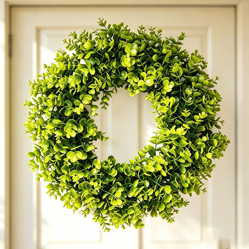 Eucalyptus Green Leaves Wreath - Spring/Summer Door & Window Hanging Decoration