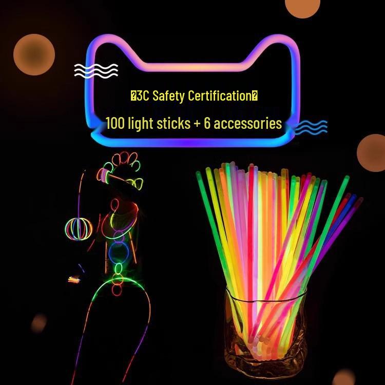 

Флуоресцентный светящийся браслет: Крепится к одежде, Идеально для детских праздников, DIY-активностей и многого другого