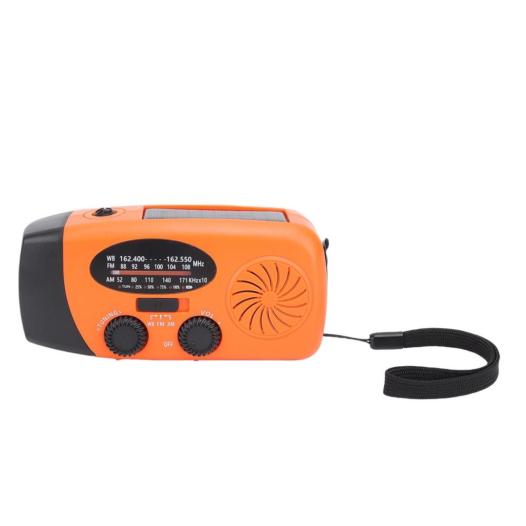 Solar Emergency Hand Crank Weather Radio LED Lighting SOS Alarm Portable Power Bank AM FM WB Weather Radio