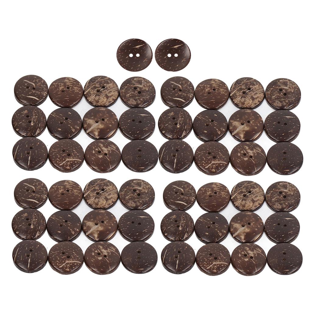 50pcs Wooden Buttons Round Coconut Texture Double Hole Composite Wood 25mm DIY Sewing Buttons for