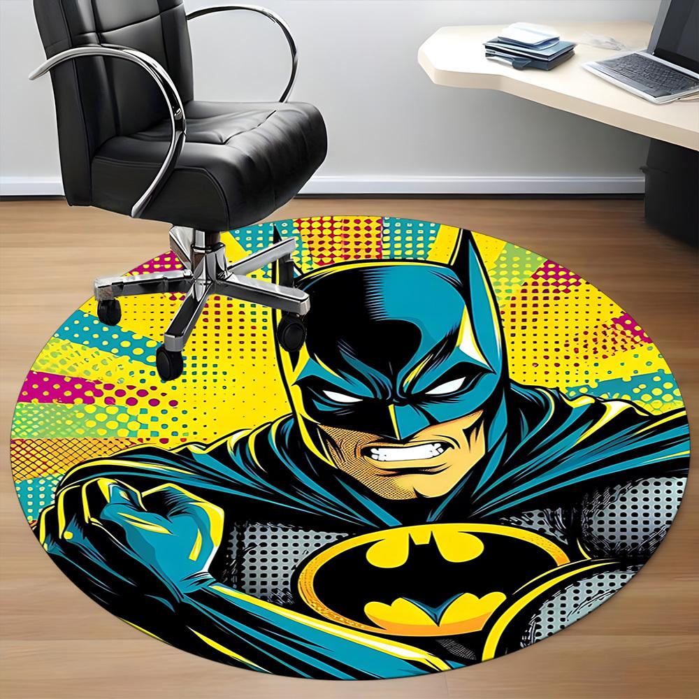 1pc Batman, Superhero Chair Carpet for Office Non-Slip, Indoor Non-Slip Washable Carpet, Non-Shedding Mat For Office yy251030010