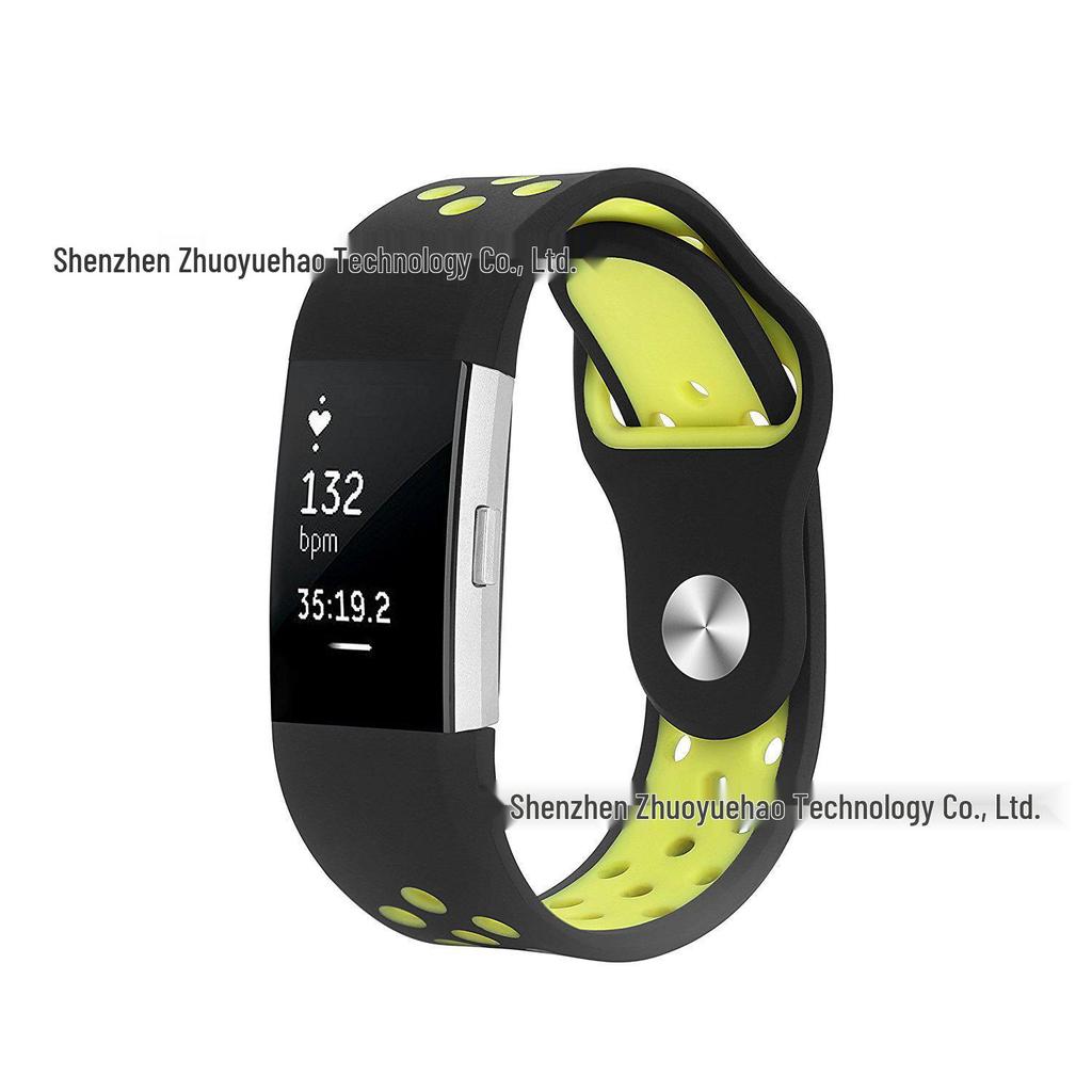 Two-tone Breathable Silicone Strap for Fitbit Charge 2 - Available In 10 Colors