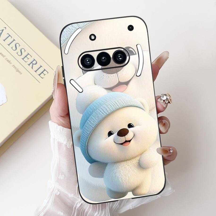 For Nothing Phone 3A Case A059 Cover Fashion Flower Soft Silicone Black Shockproof Cover On Nothing Phone3A 3 A 3APro A059P Capa