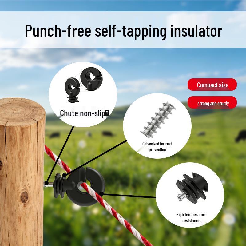 Self-Tapping Insulator Sleeve for Livestock Electronic Pulse Fence