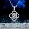 S925 Sterling Silver Four-Leaf Clover Necklace with Moissanite Pendant for Women - Colorfast Clavicle Chain, 1 Carat.