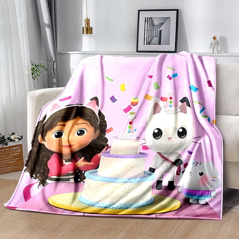 1pc Blanket Gabby's Dollhouse2 Print Design, Lightweight Blanket for Sofa, Bed- Soft &Warm, Gift for All Seasons like Christmas, Halloween