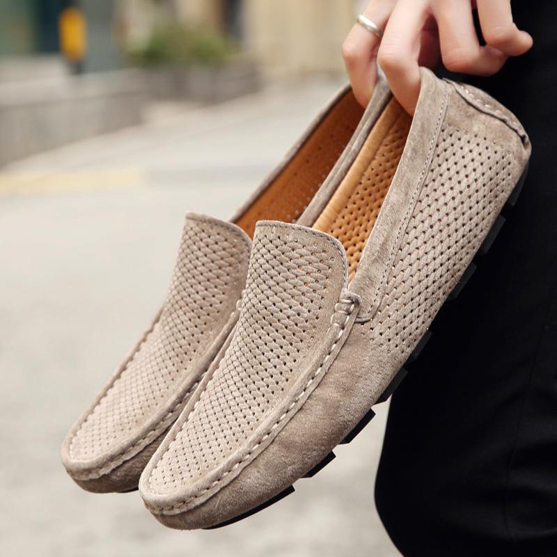 Fashion New Loafer for Men Suede Men's Shoes Casual Flats Mens Loafers Luxury Moccasins Breathable Summer Driving Shoes