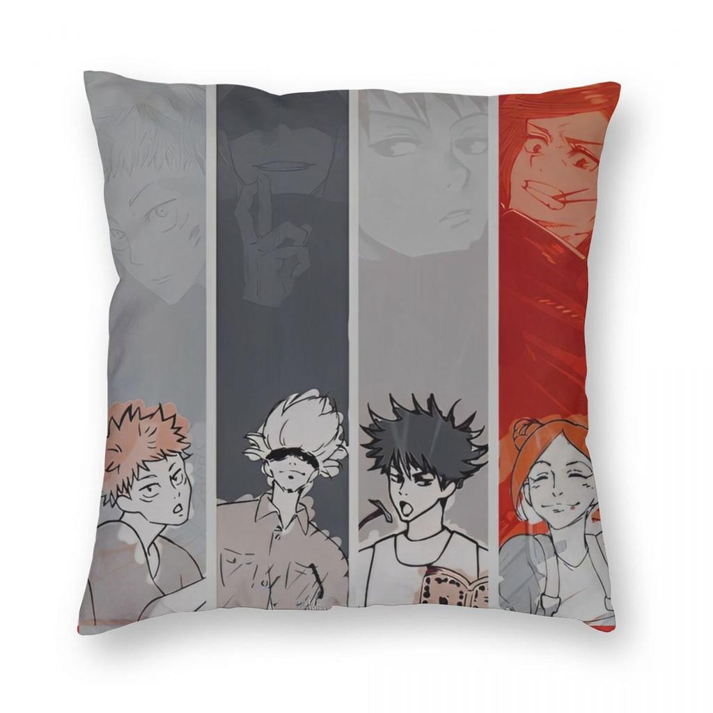Jujutsu Kaisens Anime Povlak na polštář Tisk Polyesterový potah na polštář Dekorace JJk Manga Povlak na polštář Domácí čtvercový 40X40cm
