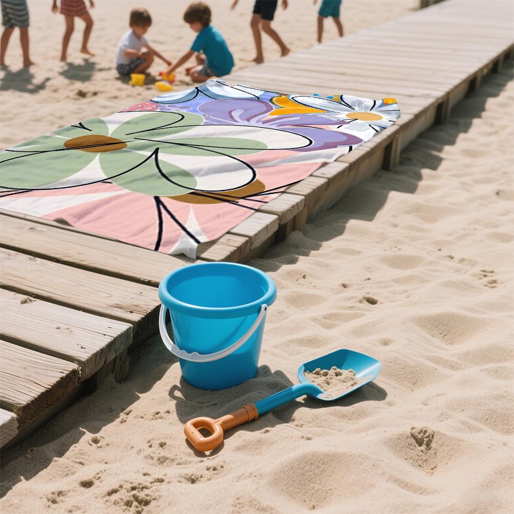 Pastel Blooms Compact Travel Beach Towel Super Absorbent Sand Resistant, Microfiber for Swimming Camping Yoga