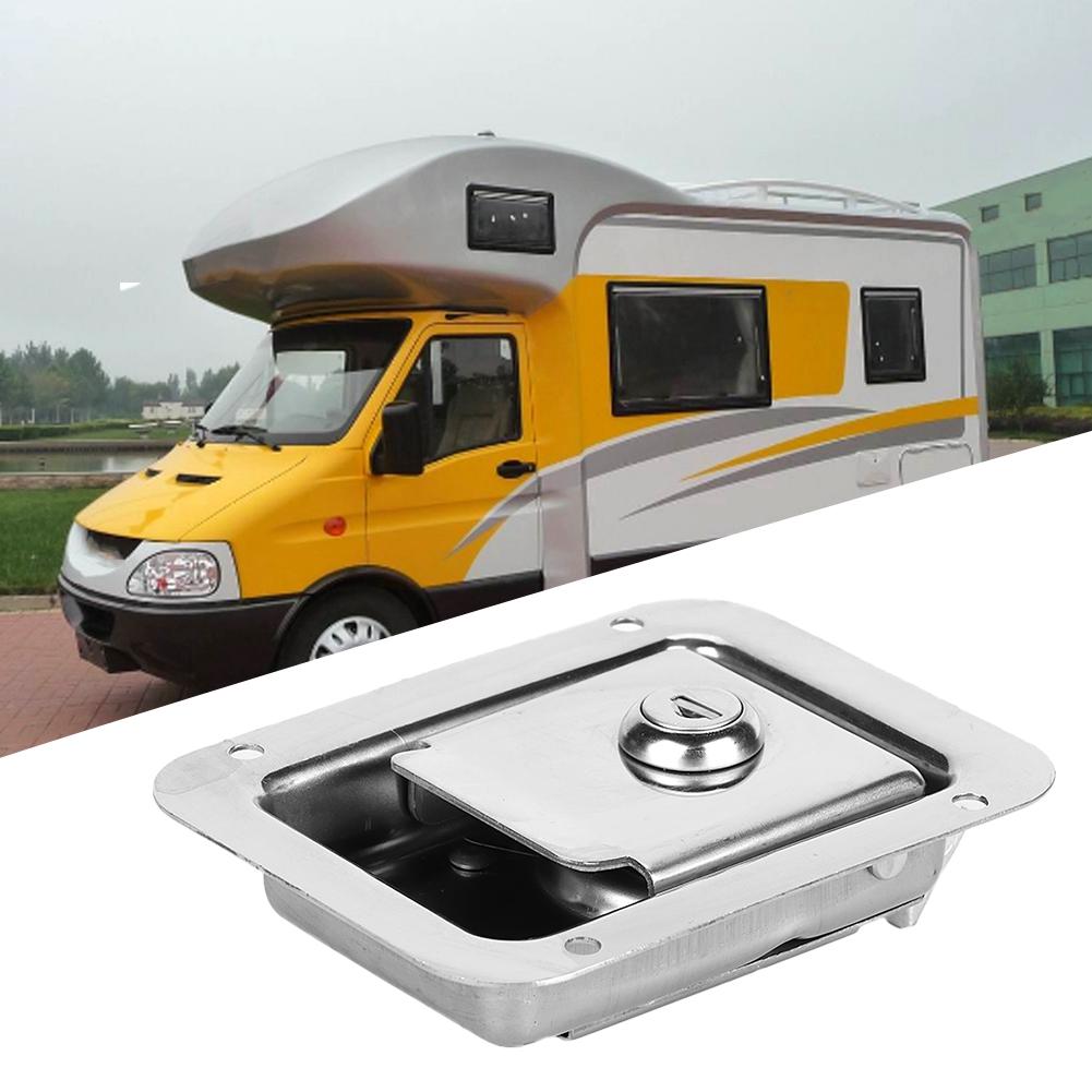 1 Pair Car Entry Stainless Steel Door Lock Latch Handle with Keys for RV Truck Toolbox
