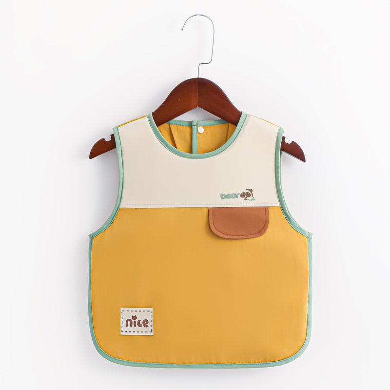 Waterproof Baby Bibs: Sleeveless, Anti-Stain, Solid Food Cartoon Coveralls for Infants and Toddlers