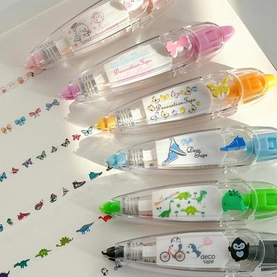 1 pezzo di nastro adesivo decorativo tipo rotolo 6 mm * 4 m adesivi per mascheratura per correzione modello cartone animato fiore in pizzo