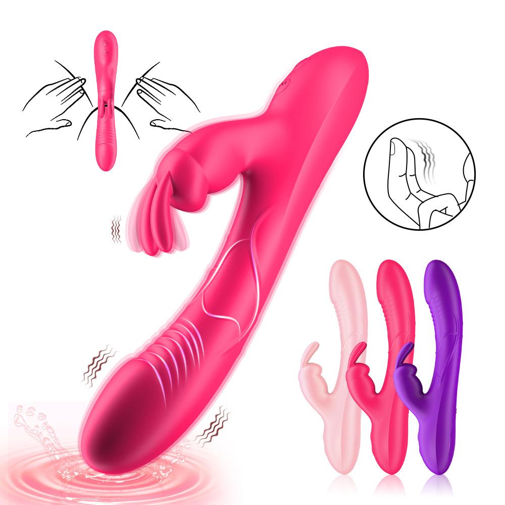 Vibrator Dildo de iepure pentru femei, masaj vagin, mamelon, stimulator de clitoris, masturbare feminina, vibratie anale, jucarii sexuale pentru adulti