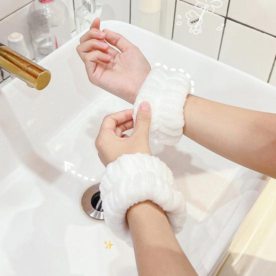 2 Paar verstellbare Armbänder Super wasserabsorbierend Elastisch Gesichtswasch-Armbänder Schnell trocknend Bequeme Passform Armband