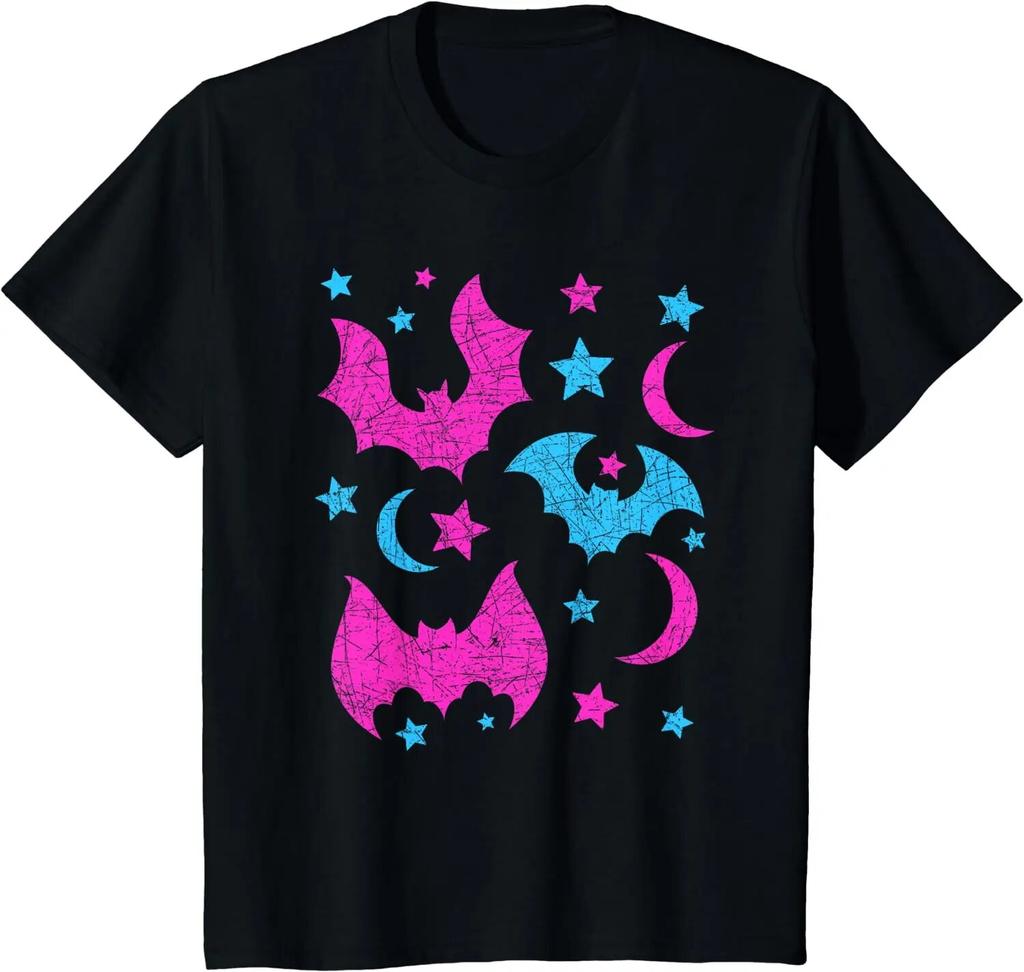 Colorful Bats Cute Animal Lover Halloween Women Girls Kids Gift Idea Bat T-Shirt Casual Cotton Daily Four Seasons Tees T Shirt