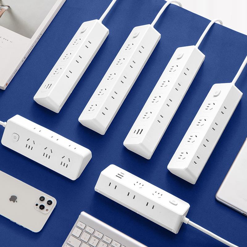 USB Power Strip with Multi-Outlet Extension Cord for Office and Dorm Use