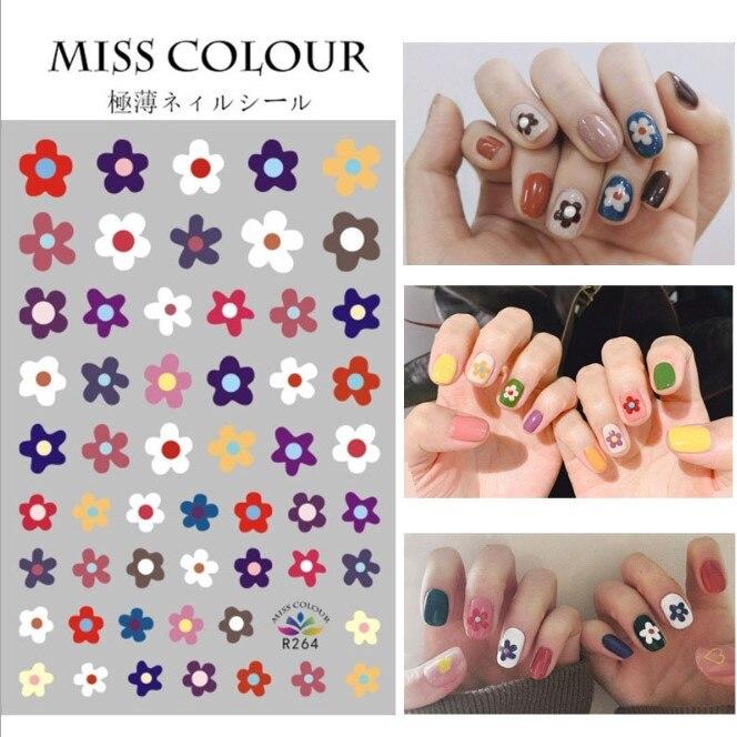 1pc 3D Nail Stickers Spring Summer Natural Flower Leaves Simulation Dried Flower Dragonfly Nail Applique Water Slides Decoration