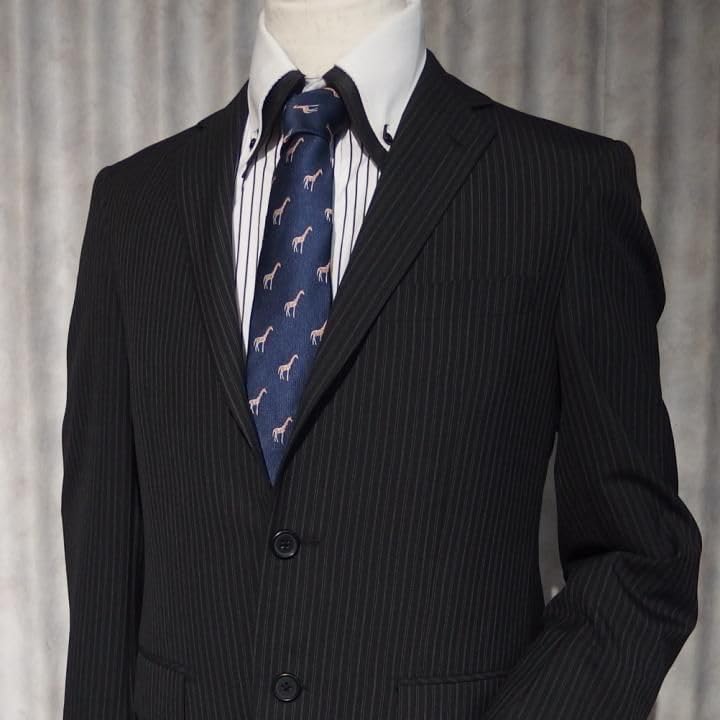 [CUFFSMANIA] Gravata Azul Marinho com Padrão de Girafa Engraçada e Única