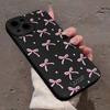 Cute Pink Heart Bow Pattern Phone Case For iPhone 17 Pro Max 16 Pro 15 14 13 Mini 12 11 Pro Max 16E 17Air XS X X Silicone Cover