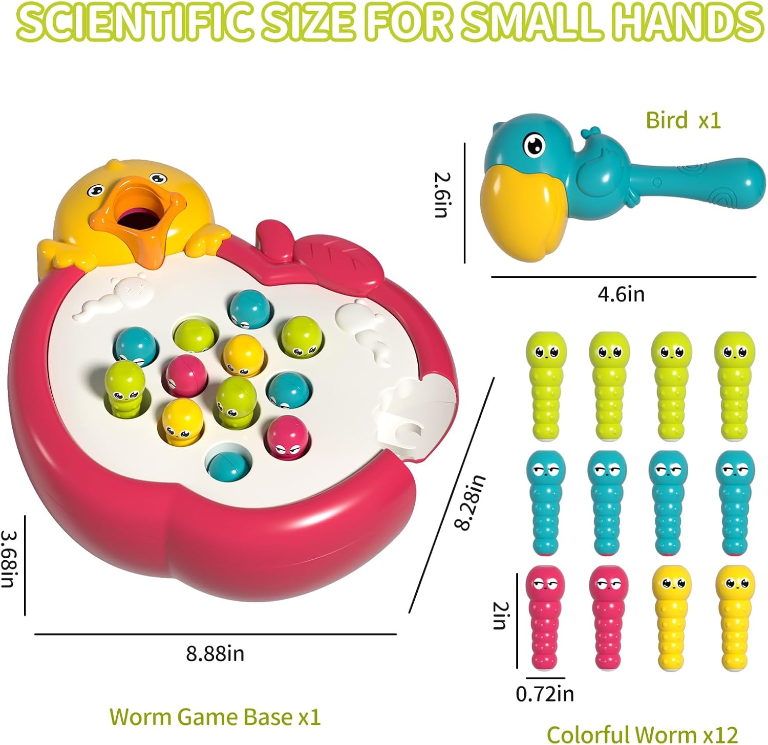 

Магнитная игра «Кормление птиц», игрушка «Червяк-дятел», Монтессори, мелкая моторика, игрушка для малышей от 2 до 4 лет, сенсорные игрушки для малышей от 18 месяцев и старше, развивающее обучение розовый