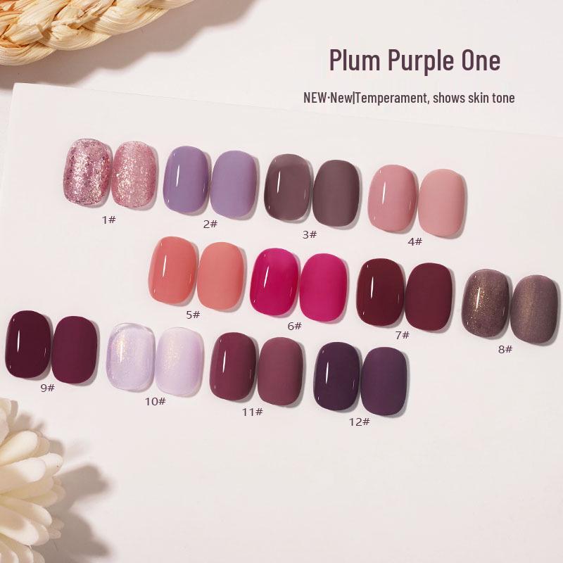 2024 Trendy Glitter Nail Gel Polish Set In Grape and Plum Purple for Salons