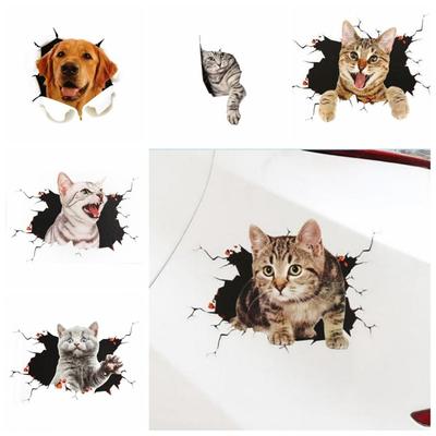 Lustige Simulation Katzen Auto Aufkleber Universal Kreative 3D Hund Auto Aufkleber wasserdicht Tier Styling Aufkleber
