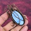 Owyhee Blue Opal Pendant Handmade Pendant Copper Wire Wrapped Gemstone Jewelry