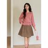 Mishow Women's 3D Floral Hollow Knit Round Neck Top