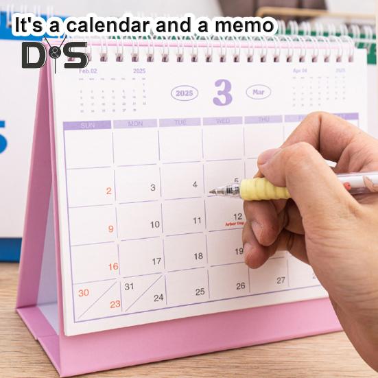 2025 Small Desk Calendar Standing Flip Desktop Calendar Monthly Planner Time Management Organizer for Home Office School