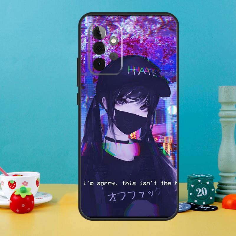 Vaporwave Glitch Anime Case For Samsung Galaxy A15 A16 A05 A26 A36 A56 A52 A53 A33 A13 A34 A54 A14 A35 A55 A22 A32
