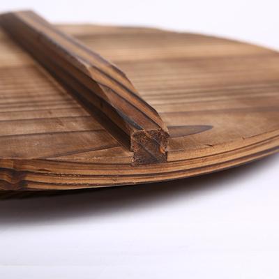 Traditioneller Universeller Holztopfdeckel 22-34cm Verbrühschutz Eisen Wok Pfanne Deckel Rund Tannenholz Topfdeckel Küchenzubehör