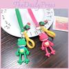 Adorable Creative Cartoon Diy Frog Keychain Silicone Long Legs Key Ring For Kids And Adults