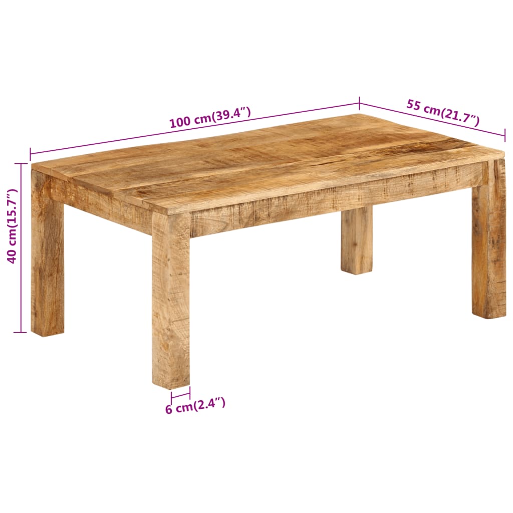 Coffee Table 100 x 55 x 40 cm Solid Mango Wood