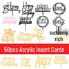 50-Pack Acrylic 'Happy Birthday' Cake Toppers - Popular Party Decorations with Free Shipping