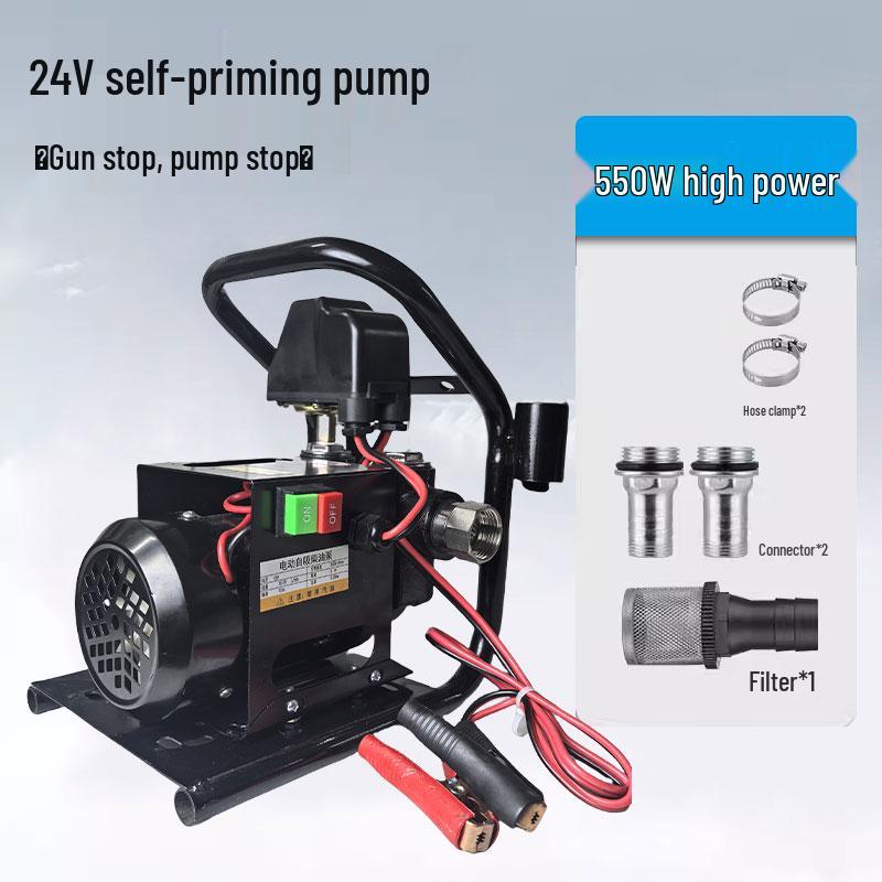 High-Power Diesel Electric Self-Priming Oil Transfer Pump, 12V/24V/220V, 550W Vehicle-Mounted Fuel Dispenser