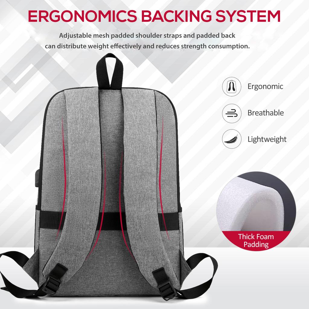 Laptop-Rucksack für Damen und Herren, Schultertasche für College-Reisen, Geschäftsreisen, passend für bis zu 15,6 Zoll